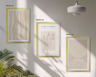 Set om 3 tavlor Abstrakta boho-dekorationer