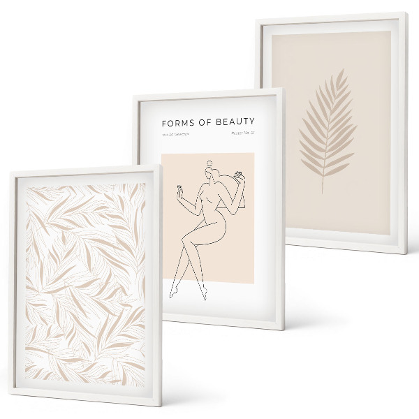 Tavelpaket med ramar Minimalistiska botaniska motiv