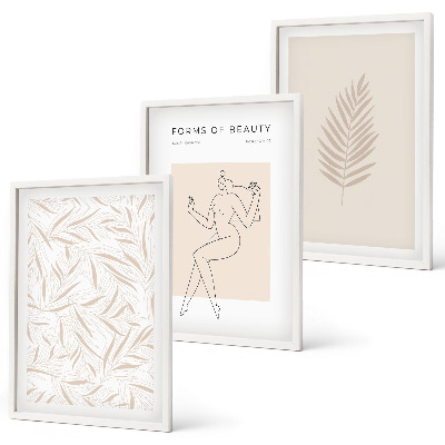 Tavelpaket med ramar Minimalistiska botaniska motiv