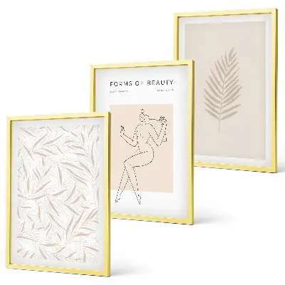 Botaniska motiv tavelset med ramar