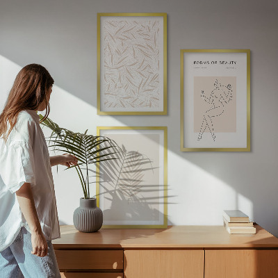 Tavelpaket med ramar Minimalistiska botaniska motiv