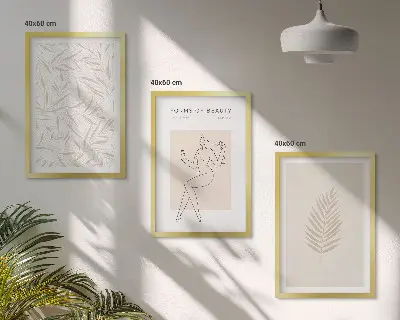 Botaniska motiv tavelset med ramar
