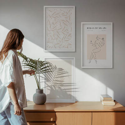 Tavelpaket med ramar Minimalistiska botaniska motiv