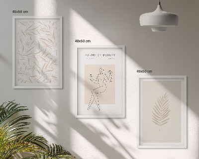 Tavelpaket med ramar Minimalistiska botaniska motiv