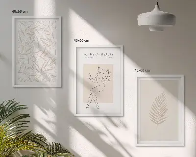 Botaniska motiv tavelset med ramar