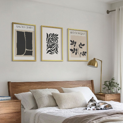 Tavelset ovanför soffa Abstrakta växtmönster