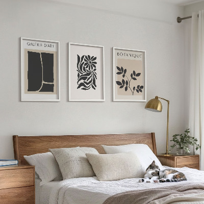 Tavelset ovanför soffa Abstrakta växtmönster
