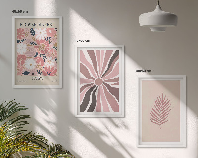 Tavelpaket med ramar Blommiga bladmönster och geometri