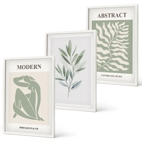 Matisse akvarell boho-design tavelvägg med ramar