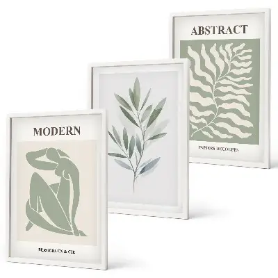 Matisse akvarell boho-design tavelvägg med ramar