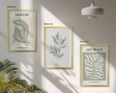 Matisse akvarell boho-design tavelvägg med ramar