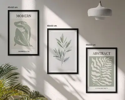 Matisse akvarell boho-design tavelvägg med ramar