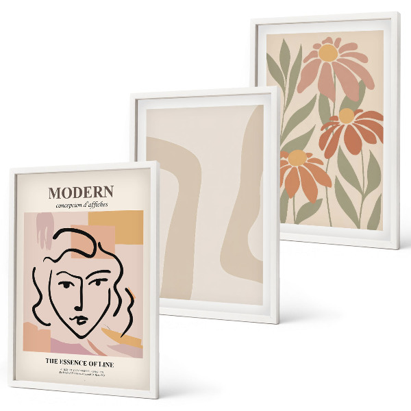 Tavelpaket med ramar Modern abstrakt kvinna