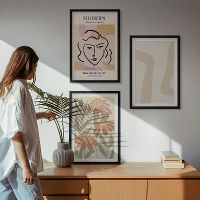 Tavelpaket med ramar Modern abstrakt kvinna