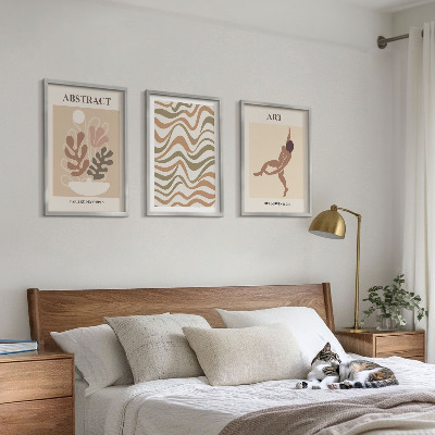 Tavelset ovanför soffa Matisse boho abstrakta mönster