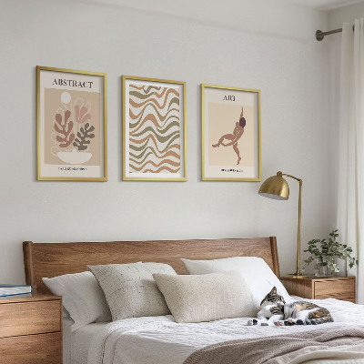 Tavelset ovanför soffa Matisse boho abstrakta mönster