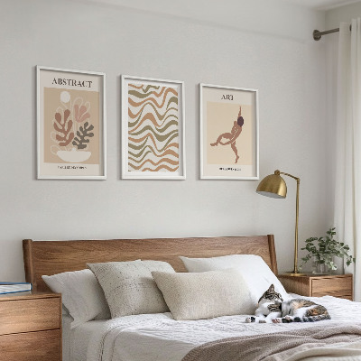 Tavelset ovanför soffa Matisse boho abstrakta mönster