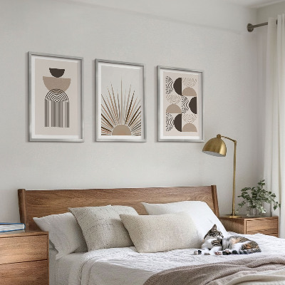 Tavelpaket med ramar Abstrakta former beige brun