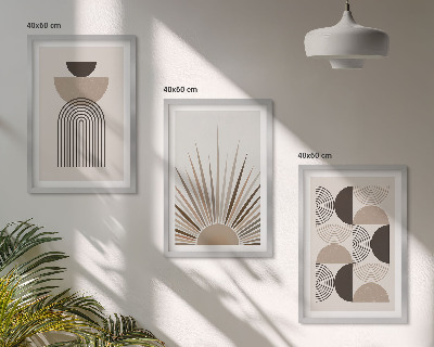 Tavelpaket med ramar Abstrakta former beige brun