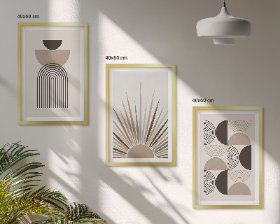 Tavelpaket med ramar Abstrakta former beige brun