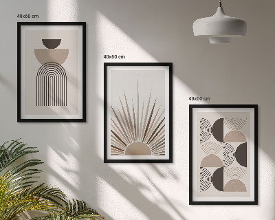 Tavelpaket med ramar Abstrakta former beige brun