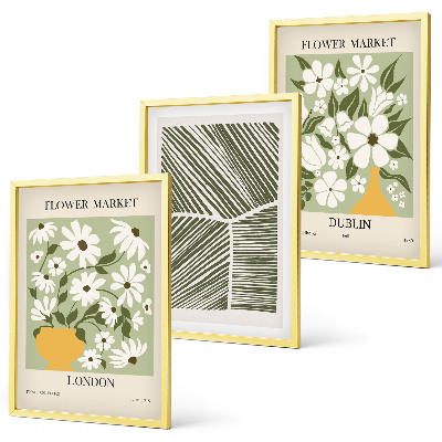 Tavelpaket med ramar Blommönster London Dublin