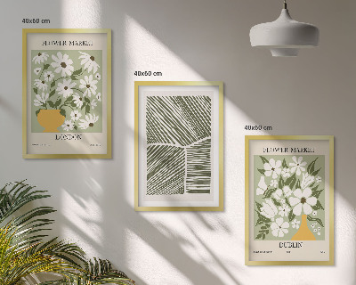 Tavelpaket med ramar Blommönster London Dublin