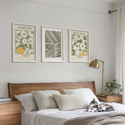 Tavelpaket med ramar Blommönster London Dublin