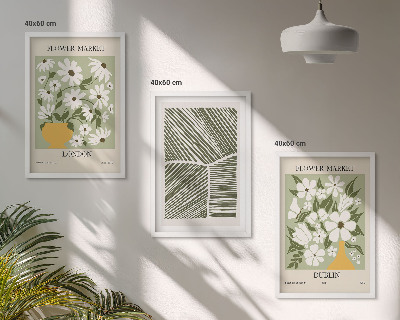 Tavelpaket med ramar Blommönster London Dublin