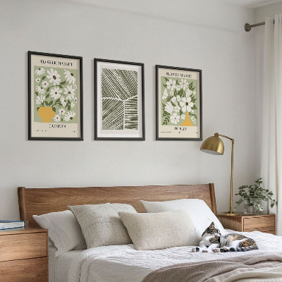 Tavelpaket med ramar Blommönster London Dublin