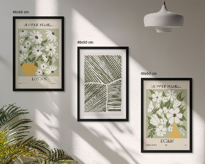 Tavelpaket med ramar Blommönster London Dublin