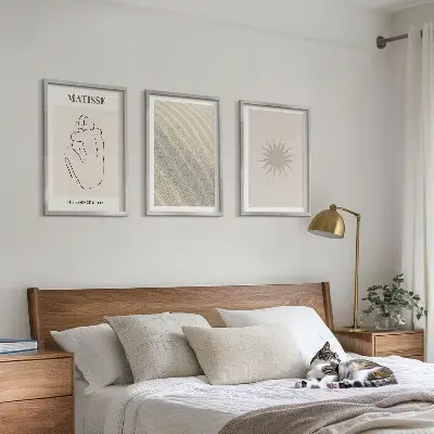 Minimalistisk sandlinje sol set om 3 tavlor