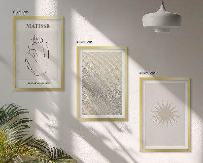 Set om 3 tavlor Minimalistisk sandlinje sol