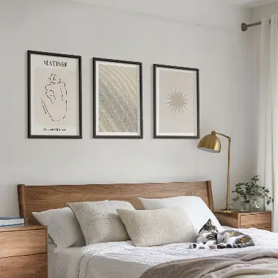 Minimalistisk sandlinje sol set om 3 tavlor