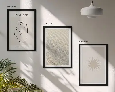 Minimalistisk sandlinje sol set om 3 tavlor