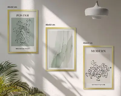 Blommor i en modern vas tavelpaket med ramar