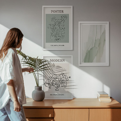 Tavelpaket med ramar Blommor i en modern vas