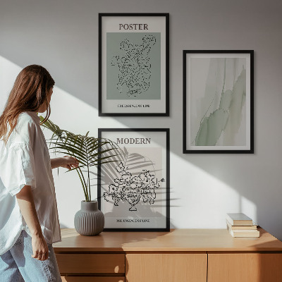 Tavelpaket med ramar Blommor i en modern vas