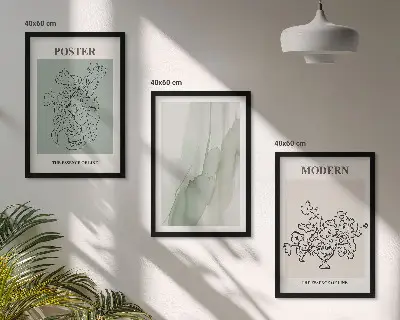 Blommor i en modern vas tavelpaket med ramar