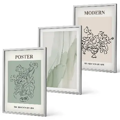 Blommor i en modern vas tavelpaket med ramar