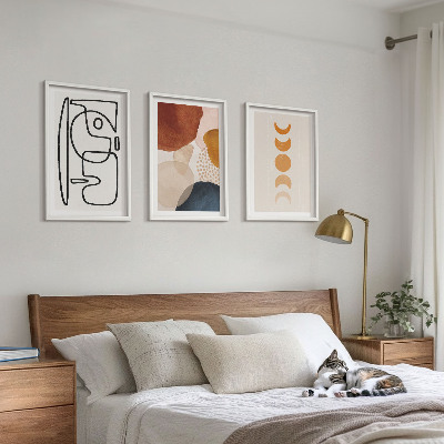 Tavelset ovanför soffa Abstrakta färgdekorationer