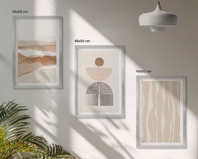 Tavelset ovanför soffa Abstrakt landskap naturgeometri