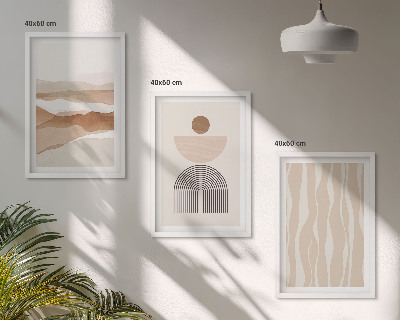 Tavelset ovanför soffa Abstrakt landskap naturgeometri