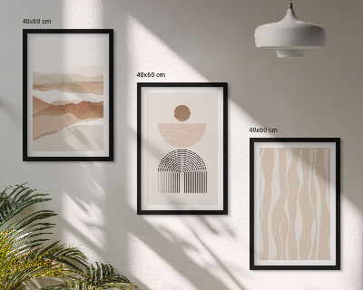 Tavelset ovanför soffa Abstrakt landskap naturgeometri
