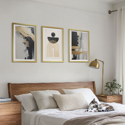 Tavelpaket med ramar Abstrakt geometrisk elegans