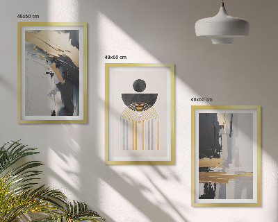 Tavelpaket med ramar Abstrakt geometrisk elegans