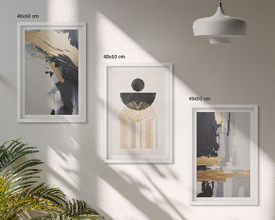 Tavelpaket med ramar Abstrakt geometrisk elegans