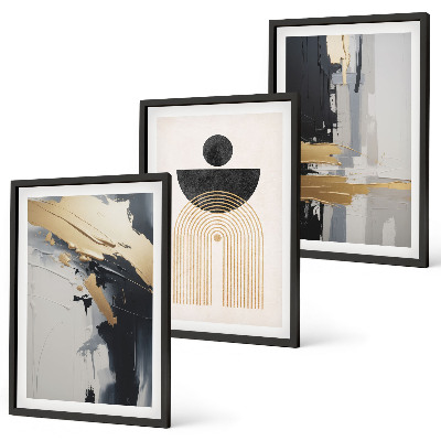 Tavelpaket med ramar Abstrakt geometrisk elegans