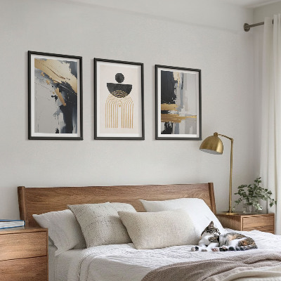 Tavelpaket med ramar Abstrakt geometrisk elegans