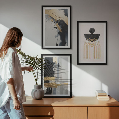 Tavelpaket med ramar Abstrakt geometrisk elegans